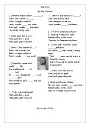English Worksheet: one of us song