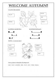 English Worksheet: AUTUMN