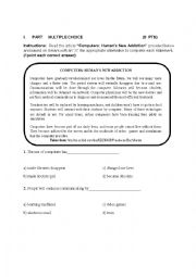 English Worksheet: Multiple Choice Question Technology
