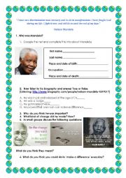 English Worksheet: Nelson Mandela