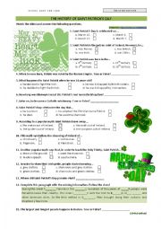 THE HISTORY OF SAINT PATRICKS DAY - video activity