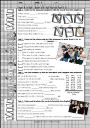 SONG WORKSHEET - STORY OF MY LIFE - ONE DIRECTION