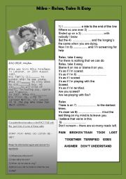 English Worksheet: Mika - Relax, take it easy.