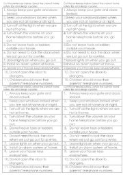English Worksheet: Home Safety Tips