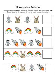 English Worksheet: Letter R Vocabulary Patterns