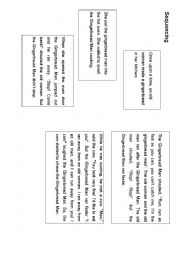 English Worksheet: Gingerbread MAn Sequencing