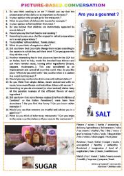 English Worksheet: Picture-based conversation : topic 39 - sugar vs salt