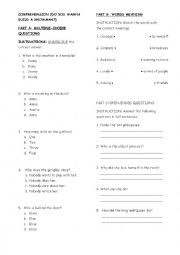 English Worksheet: Do you wanna build a snowman (3 parts exercises)