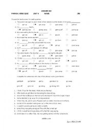 English Worksheet: Impact 11 Phrasal Verbs Quiz  Unit 4