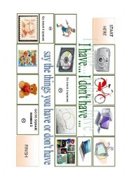 English Worksheet: Board game about possessions