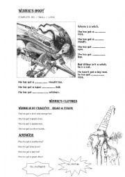 English Worksheet: Winnie the Witch - have got - colors and clothes