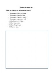 English Worksheet: Draw the monster