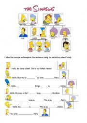 English Worksheet: Simpsons family members