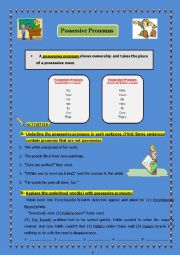 English Worksheet: Possessive pronouns