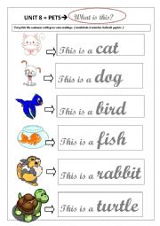 English Worksheet: pets