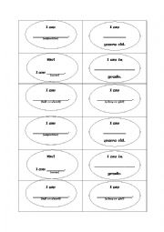 I Am Statements Sentence Frames for a Bubble Map