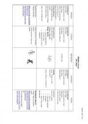 English Worksheet: Plan: School objects and months
