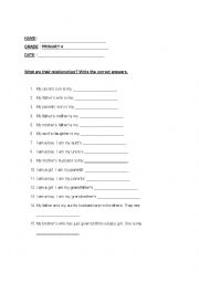 English Worksheet: Vocabulary Primary 4