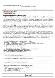 English Worksheet: second term examination