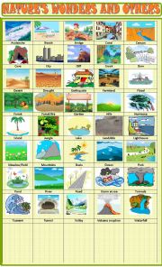 English Worksheet: Natures wonders