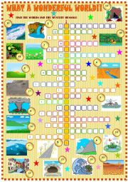 English Worksheet: Natures wonders: crossword puzzle