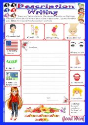English Worksheet: Description: Writing(End of Term2 Test 7th form)