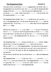 English Worksheet: Gingerbread Man Cloze