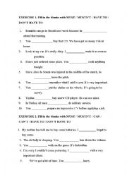 English Worksheet: Obligation Modals