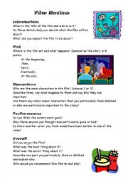 English Worksheet: Film review worksheet