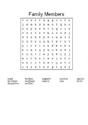 English Worksheet: Family Members