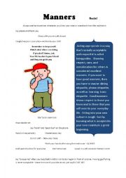 English Worksheet: Manners 