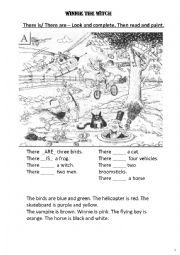 English Worksheet: Winnie the Witch -  There is/are