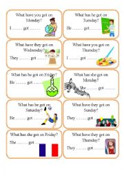 English Worksheet: SPEAKING CARDS - HAVE GOT, HAS GOT