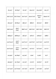 English Worksheet: Tag questions Game