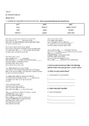 English Worksheet: Eat it Song