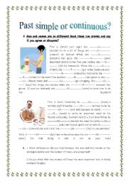 English Worksheet: Past simple or past continuous