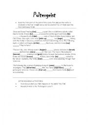 English Worksheet: Poltergeist
