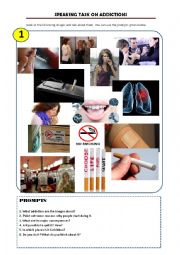 English Worksheet: speaking task 1 - addictions (smoking)