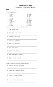 English Worksheet: Comparative and Superlative