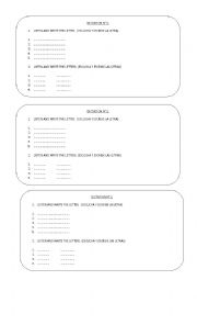 English Worksheet: Dictation alphabet