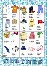 English Worksheet: Clothes quiz