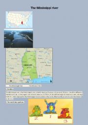 English Worksheet: The Mississippi river