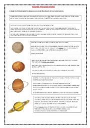 English Worksheet: The Solar System