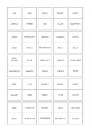 English Worksheet: Domino: adjective synonyms