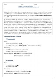 English Worksheet: My imaginary family writing activity