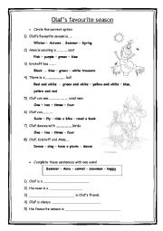 English Worksheet: Olaf - Frozen