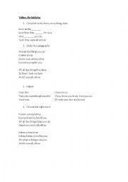 English Worksheet: Song 