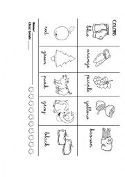 English Worksheet: Colours