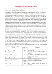 English Worksheet: Reading comprehension