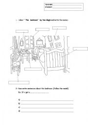 English Worksheet: The bedroom by Van Gogh